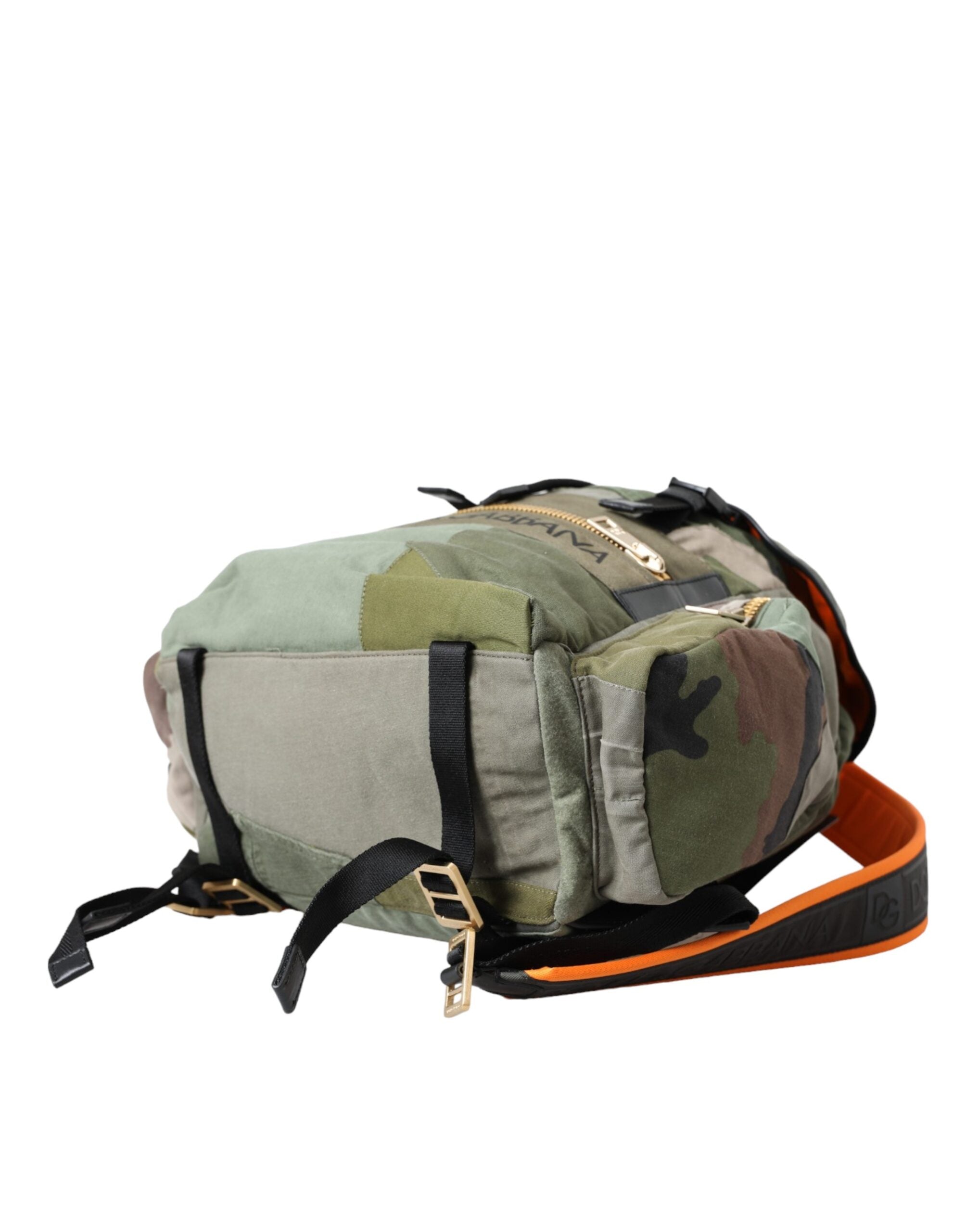 Dolce & Gabbana Military Green Patchwork Backpack Bag